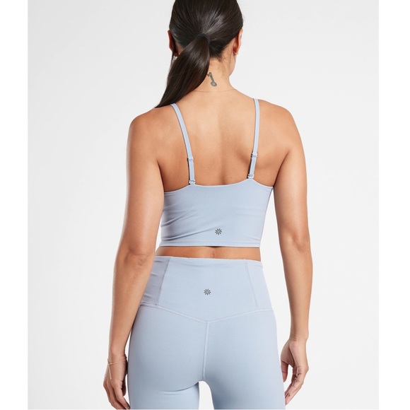 Athleta Cinch Longline Bra Womens Athletic Yoga Stretch Blue Extra Large - Picture 2 of 12